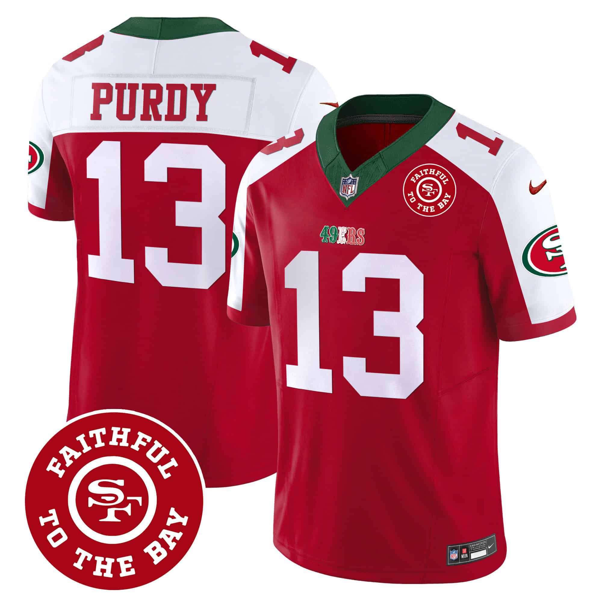 Men San Francisco 49ers 13 Purdy Red 2024 Nike Mexico Faithful To The Bay Patch Vapor NFL Jersey style 1
